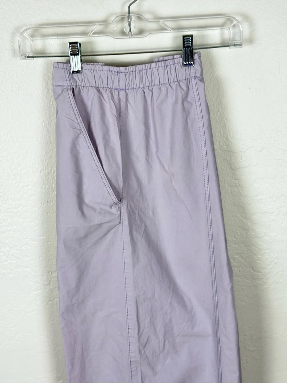 ZARA Lilac Cotton Parachute Cargo Pants Elastic Drawstring M Y2K Gorpcore Casual
